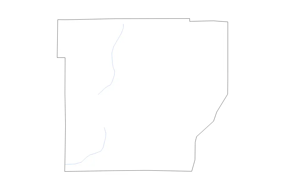 Mapa de Wyoming, New York de tipo contorno y ríos para América del Norte, con contorno y ríos con límites limpios.