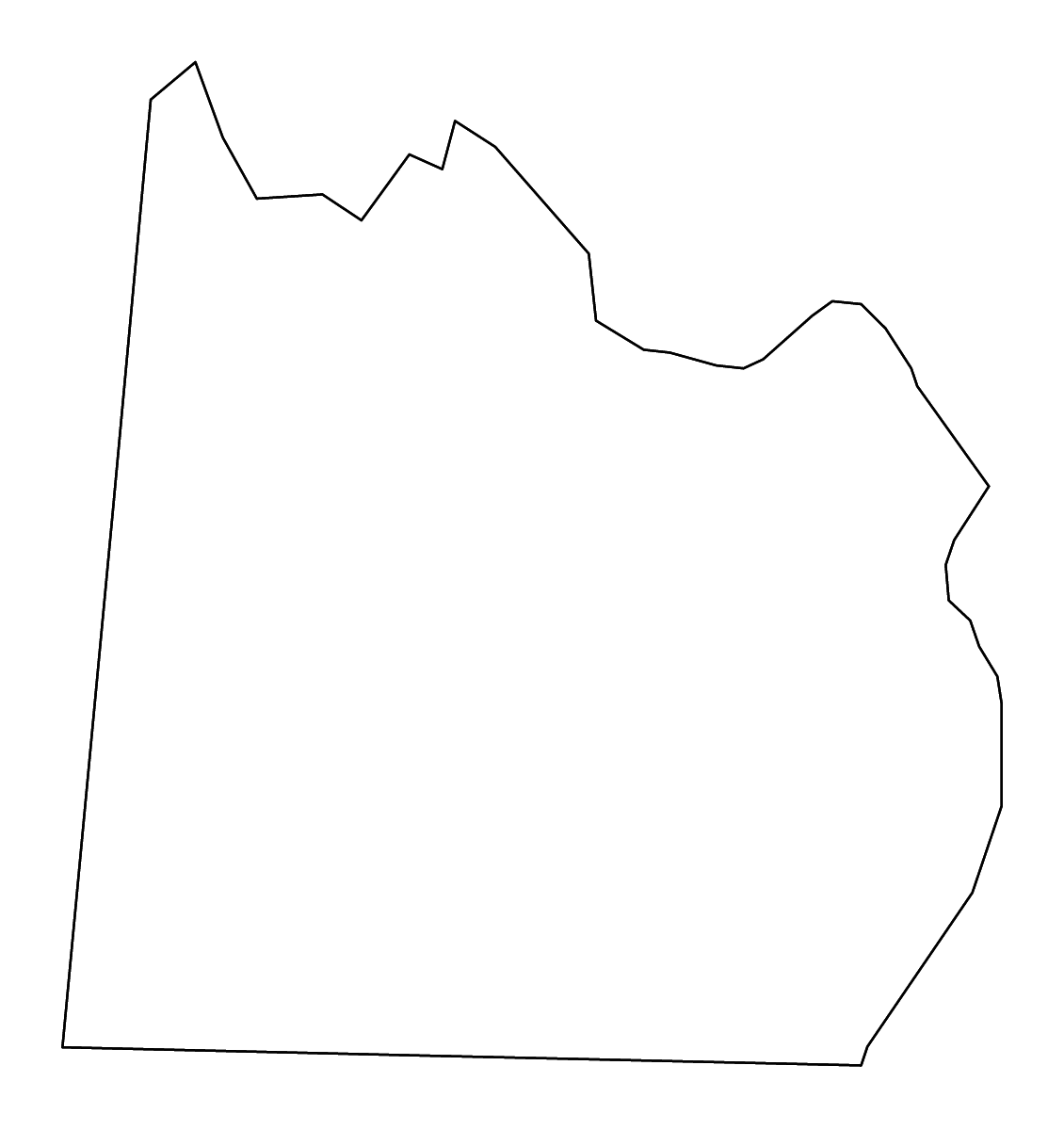 Mapa de contorno de Anson, North Carolina con ríos.