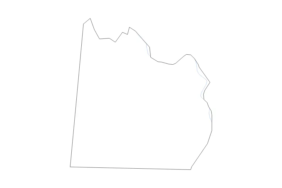 Outline map of Anson County, North Carolina with subdivision borders and rivers.
