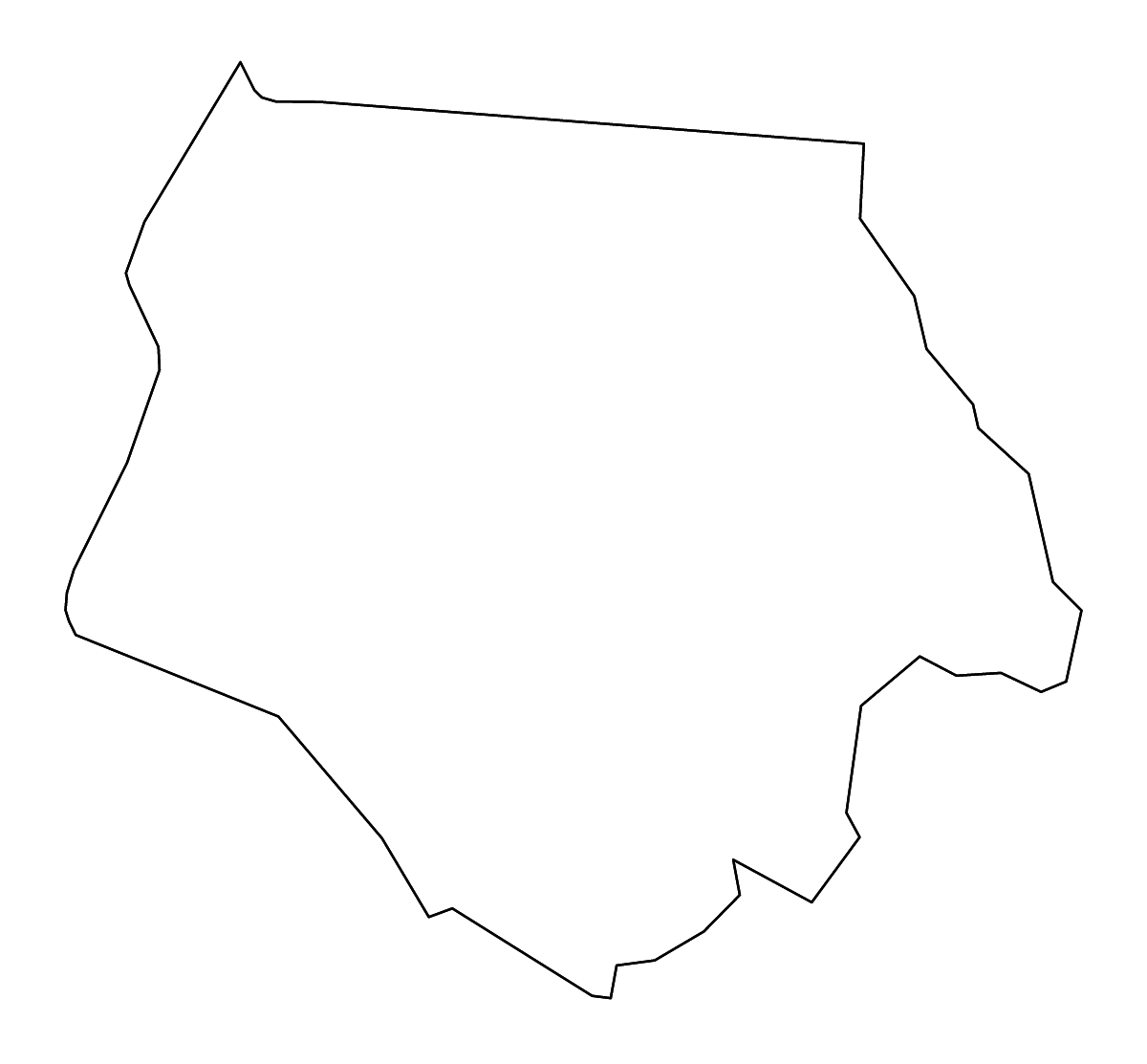 Mapa de contorno de Ashe, North Carolina con ríos.