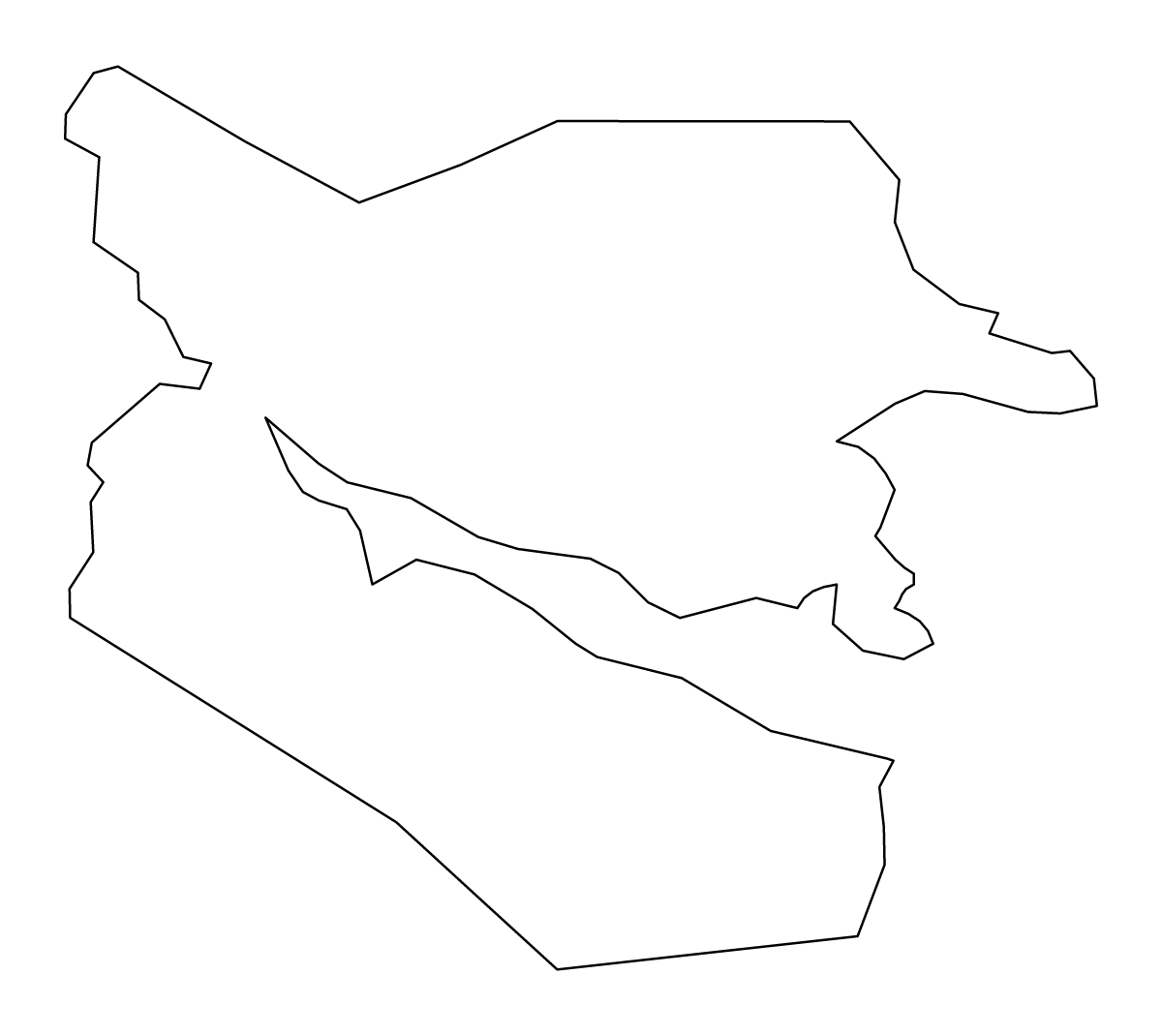 Mapa de contorno de Beaufort, North Carolina.