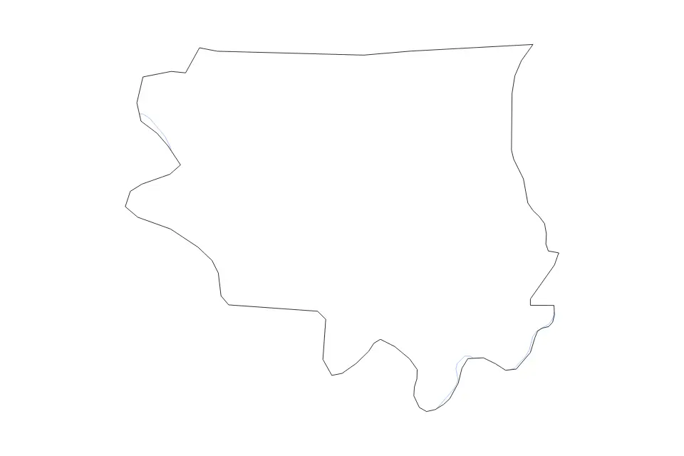 Outline map of Bertie County, North Carolina with subdivision borders and rivers.