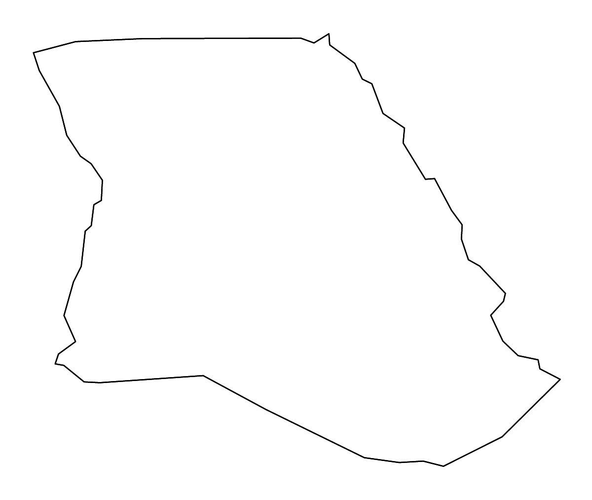 Carte de contour de Bladen, North Carolina avec rivières.