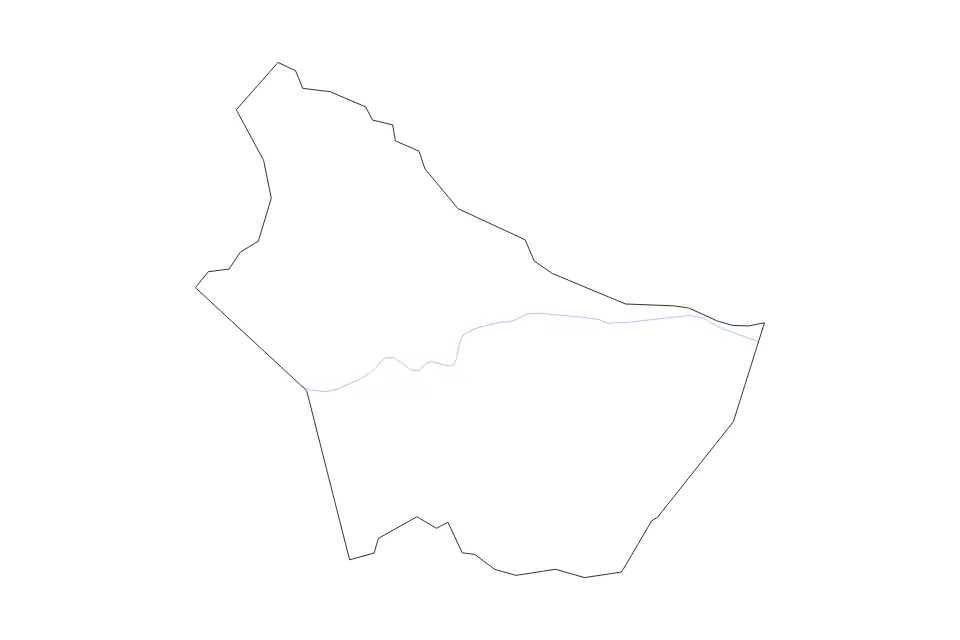 Outline map of Burke County, North Carolina with subdivision borders and rivers.
