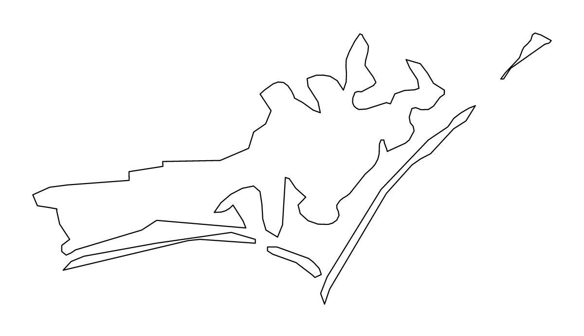 Mapa de contorno de Carteret, North Carolina.