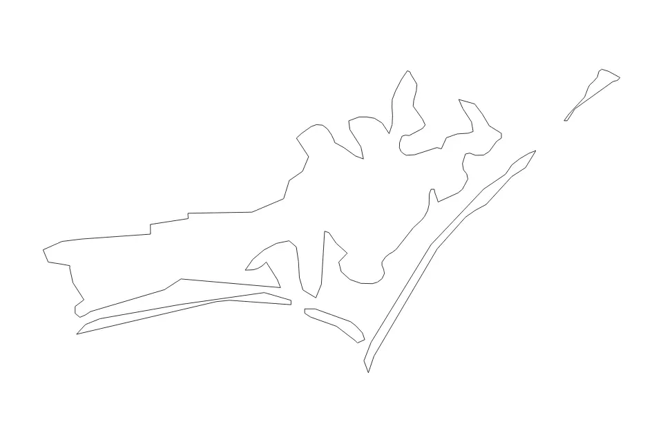 Mapa de Carteret, North Carolina de tipo contorno para América del Norte, con contorno con límites limpios.