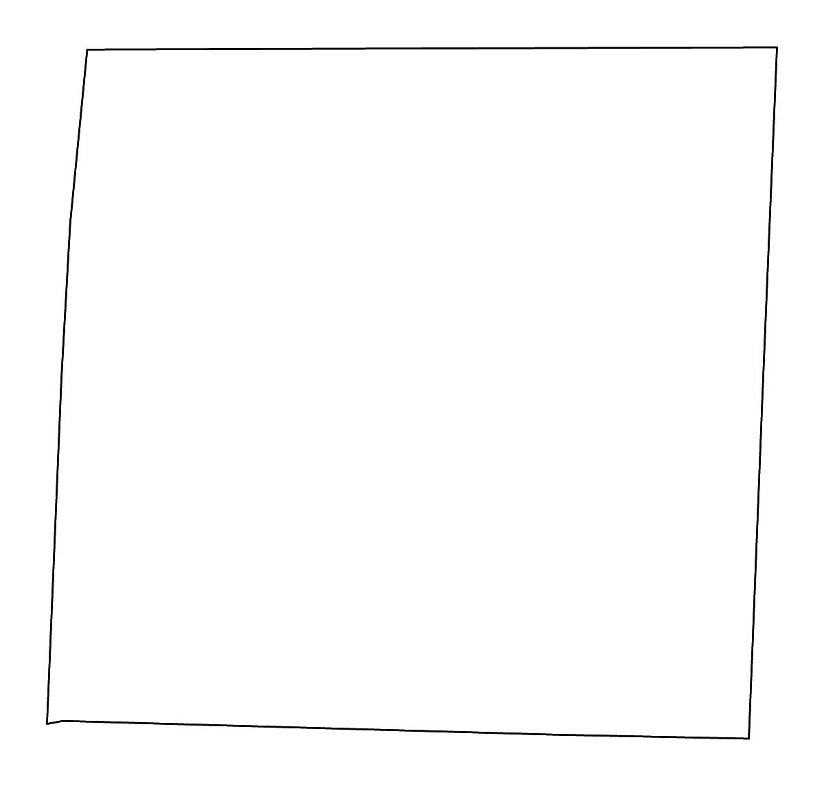 Carte de contour de Caswell, North Carolina avec rivières.