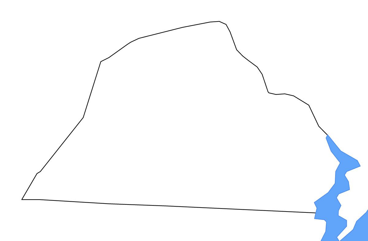 Outline map of Catawba County, North Carolina with lakes and rivers.