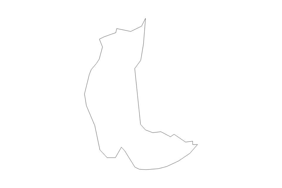 Mapa de Chowan, North Carolina de tipo contorno para América del Norte, con contorno con límites limpios.