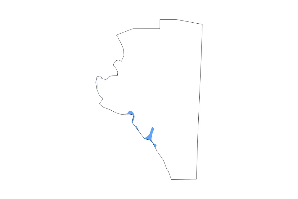 Outline map of Davidson County, North Carolina with subdivision borders and major lakes and rivers.