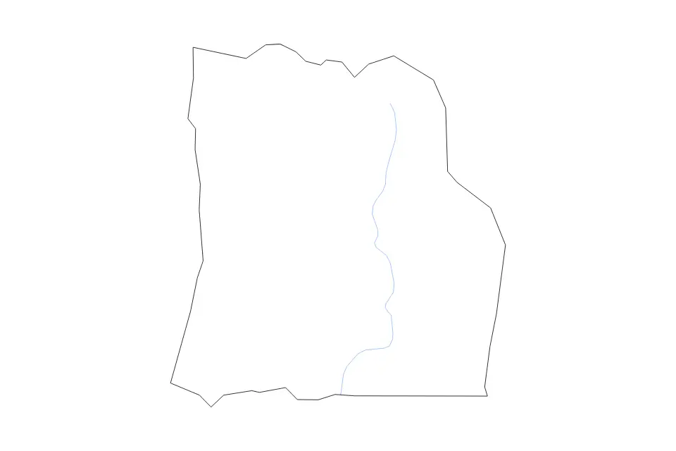 Mapa de Duplin, North Carolina de tipo contorno y ríos para América del Norte, con contorno y ríos con límites limpios.
