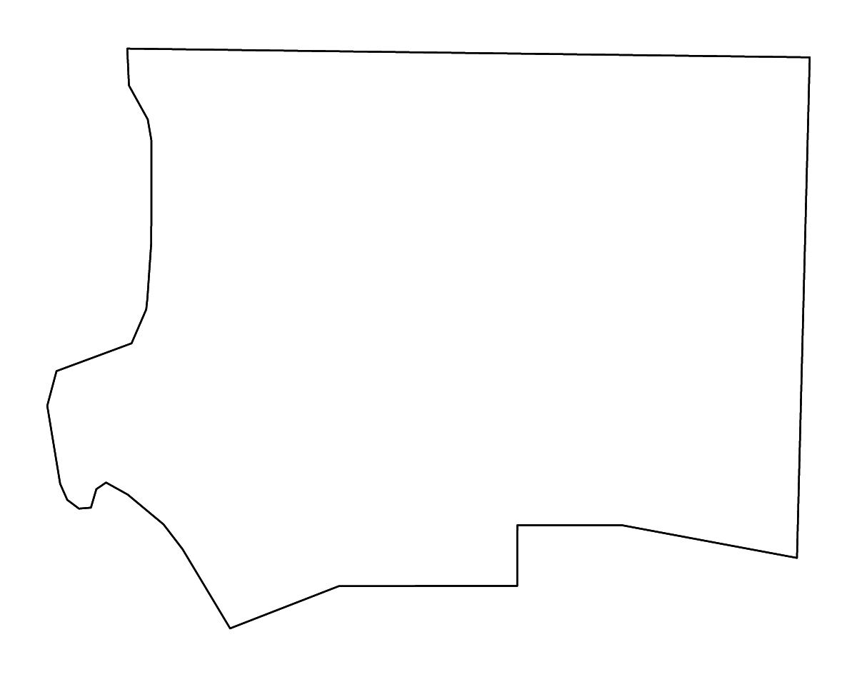 Outline map of Forsyth County, North Carolina with rivers.