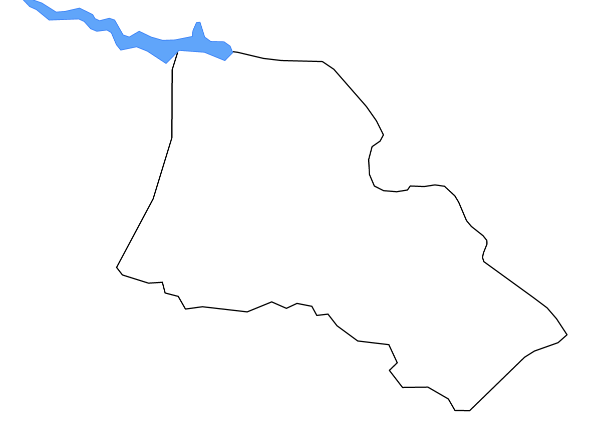 Mapa de contorno de Halifax, North Carolina con lagos y ríos.