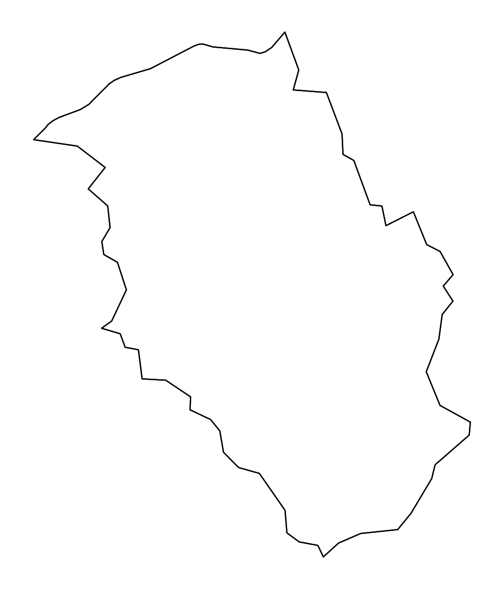 Mapa de contorno de Haywood, North Carolina con ríos.