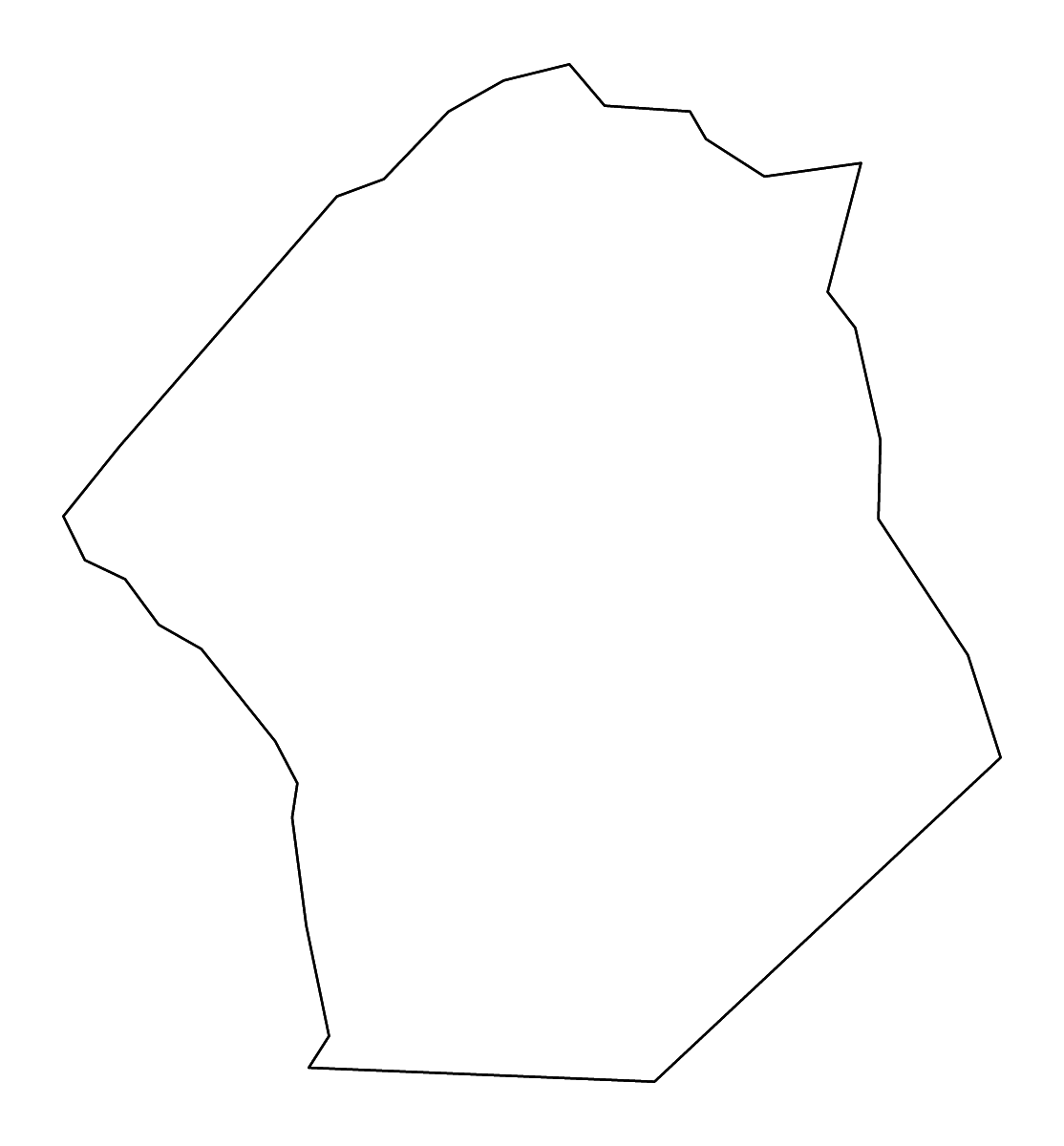 Mapa de contorno de Hoke, North Carolina con ríos.