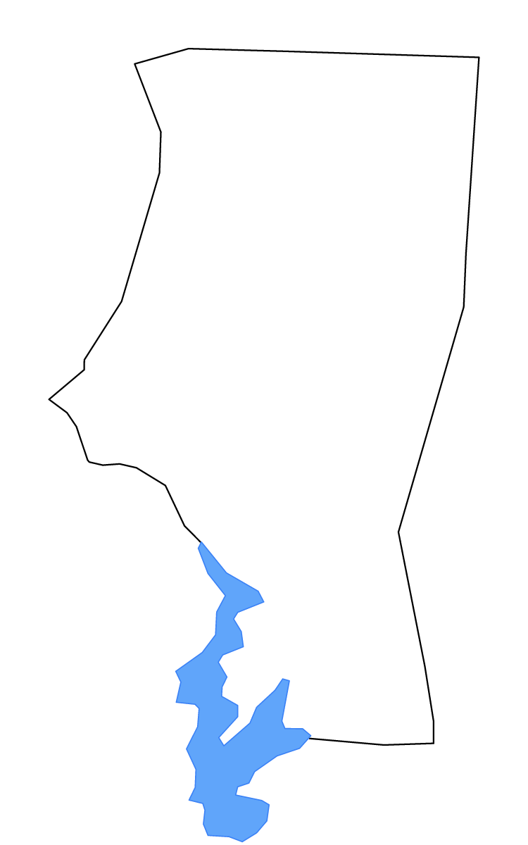 Mapa de contorno de Iredell, North Carolina con lagos y ríos.