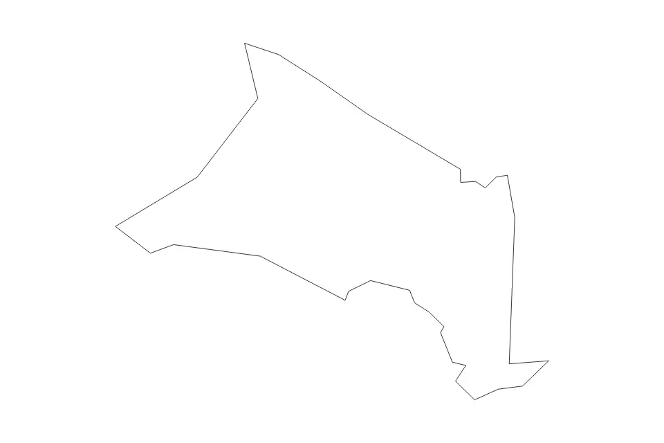 Outline map of Jones County, North Carolina with subdivision borders.