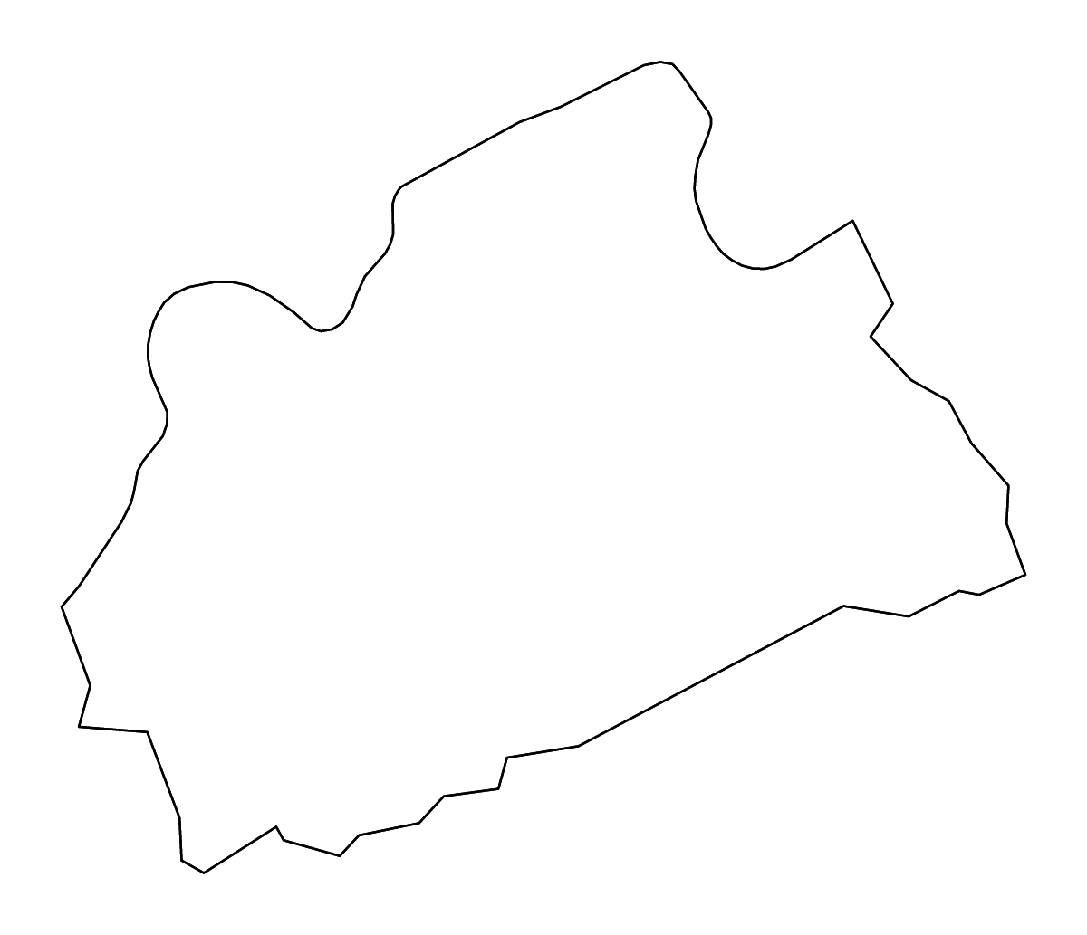 Carte de contour de Madison, North Carolina avec rivières.