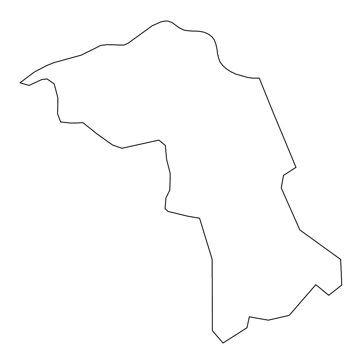 Mapa de contorno de Mitchell, North Carolina con ríos.