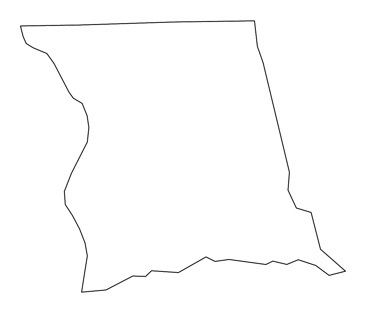 Carte de contour de Montgomery, North Carolina avec rivières.