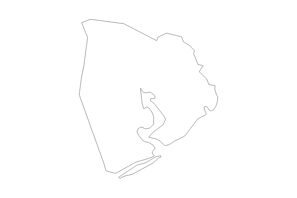 Mapa de Onslow, North Carolina de tipo contorno para América del Norte, con contorno con límites limpios.