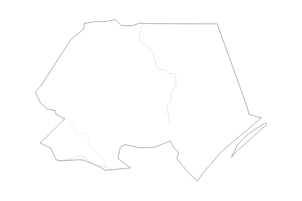 Mapa de Pender, North Carolina de tipo contorno y ríos para América del Norte, con contorno y ríos con límites limpios.