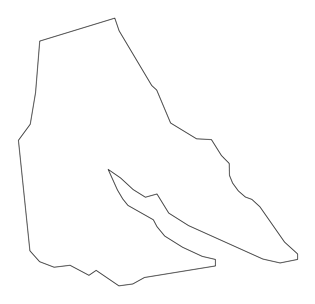 Mapa de contorno de Perquimans, North Carolina.