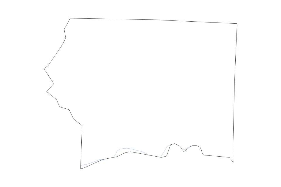 Carte de Surry, North Carolina de type contour et rivières pour Amérique du Nord, montrant contour et rivières avec des limites nettes.