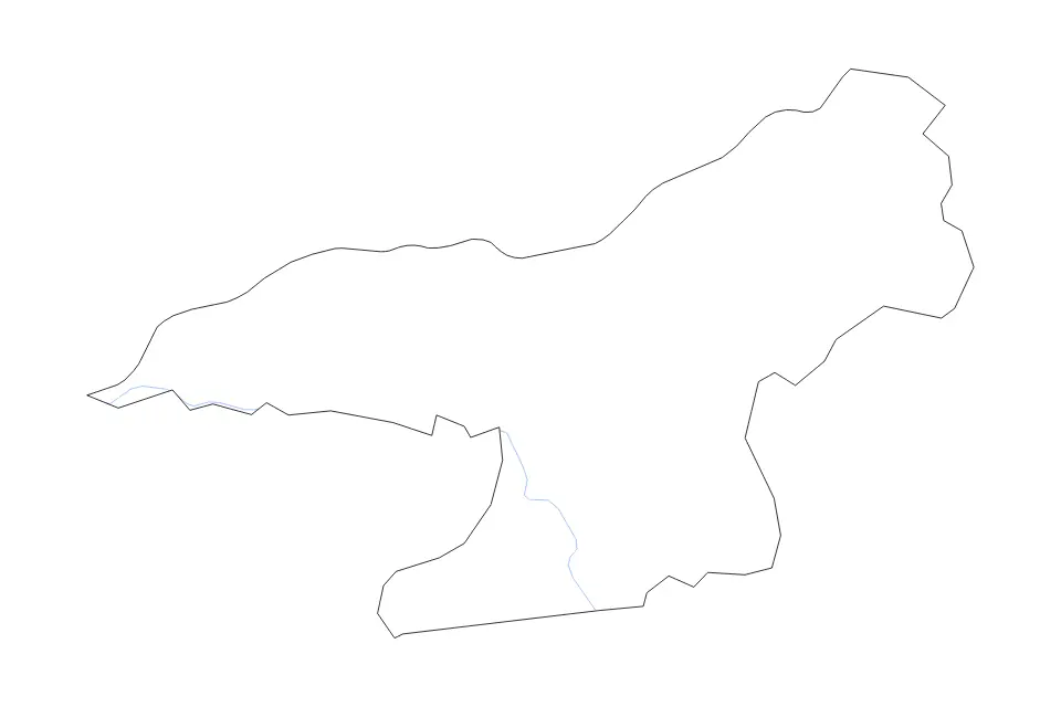 Outline map of Swain County, North Carolina with subdivision borders and rivers.