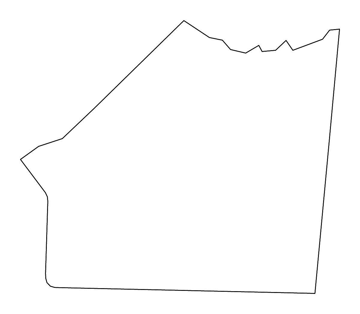 Mapa de contorno de Union, North Carolina con ríos.