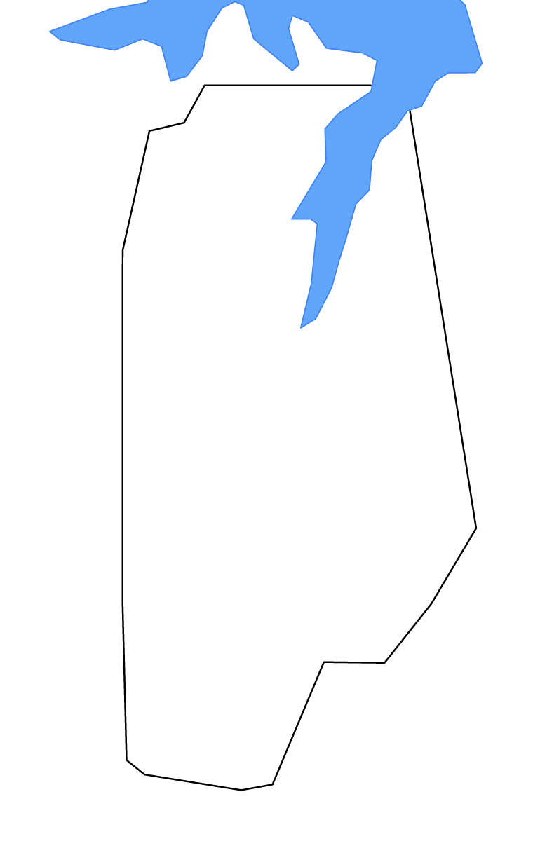 Mapa de contorno de Vance, North Carolina con lagos y ríos.