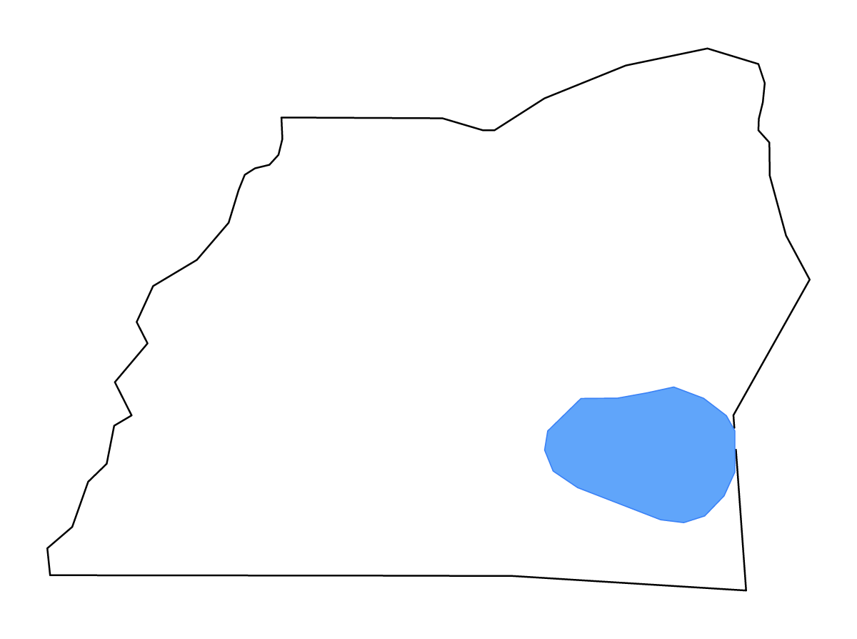 Mapa de contorno de Washington, North Carolina con lagos.