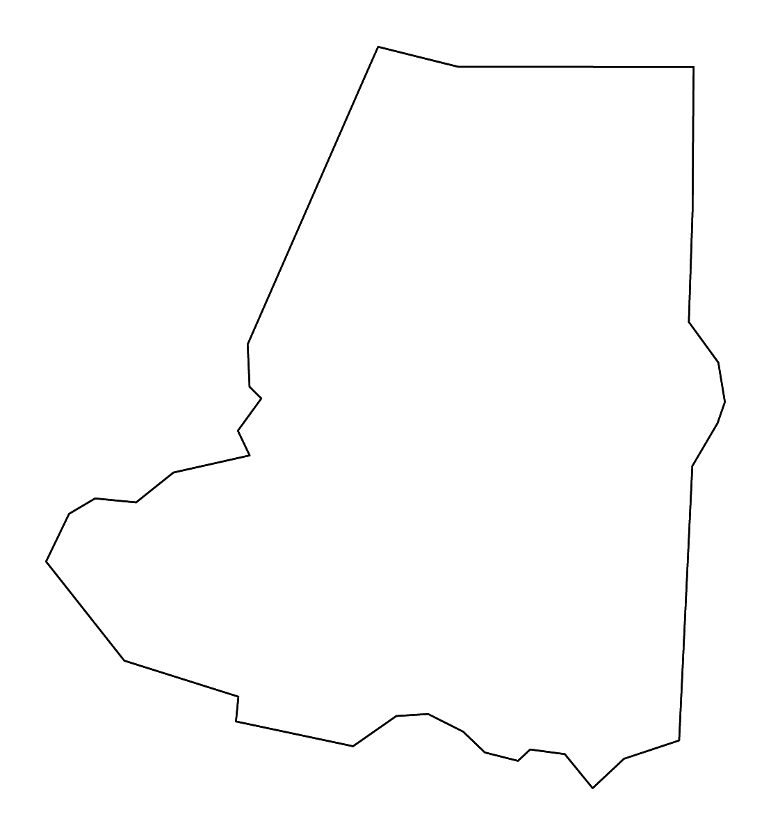Mapa de contorno de Wayne, North Carolina con ríos.