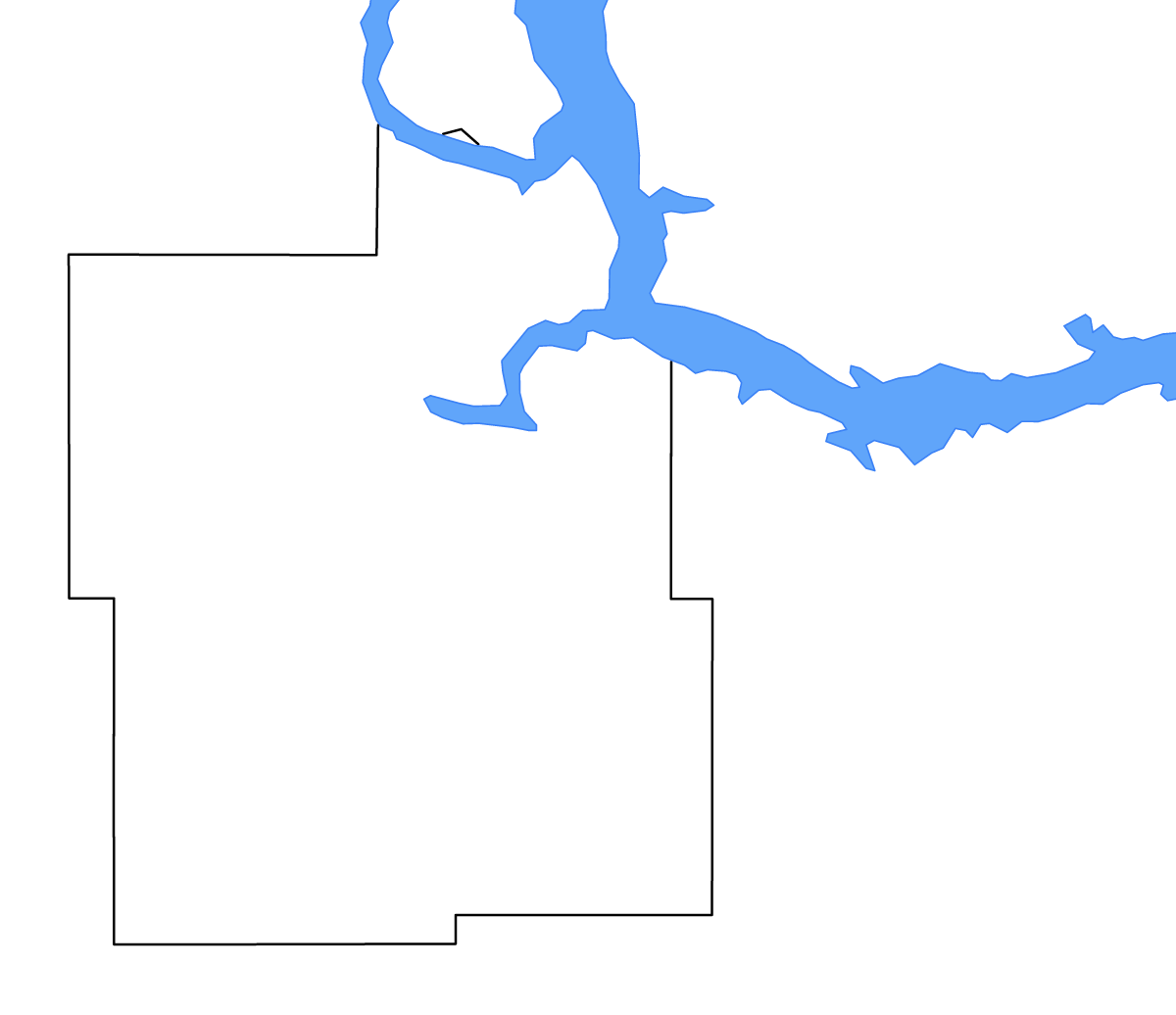 Carte de contour de Dunn, North Dakota avec lacs et rivières.