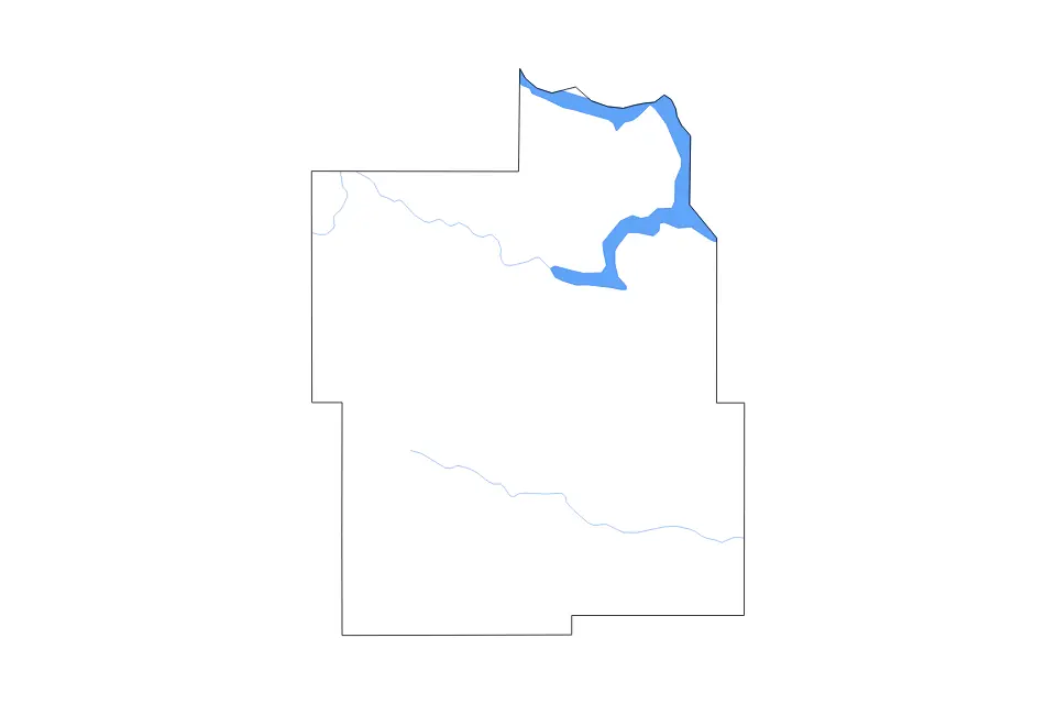 Carte de Dunn, North Dakota de type contour, lacs et rivières pour Amérique du Nord, montrant contour, lacs et rivières avec des éléments hydrographiques comme Lake Sakakawea, Audubon Lake.