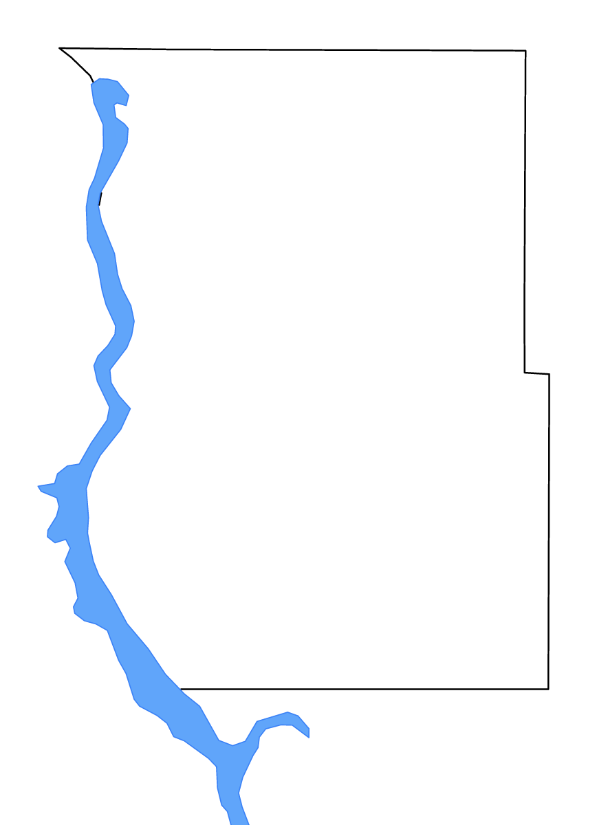 Mapa de contorno de Emmons, North Dakota con lagos y ríos.