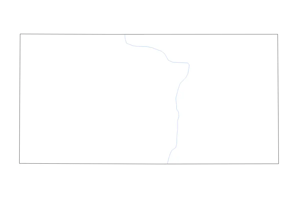 Mapa de Foster, North Dakota de tipo contorno y ríos para América del Norte, con contorno y ríos con límites limpios.