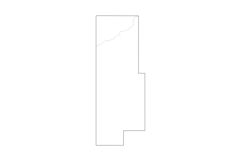 Outline map of Golden Valley County, North Dakota with subdivision borders and rivers.