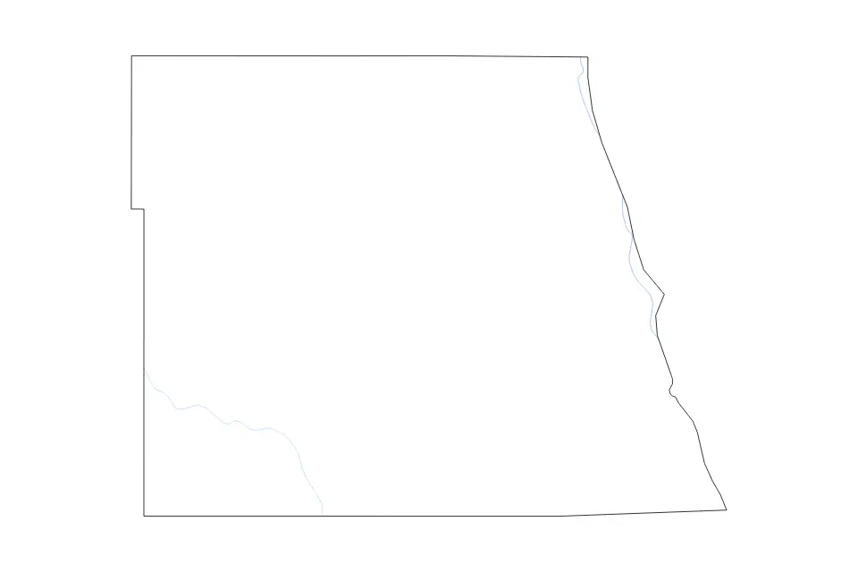 Mapa de Grand Forks, North Dakota de tipo contorno y ríos para América del Norte, con contorno y ríos con límites limpios.