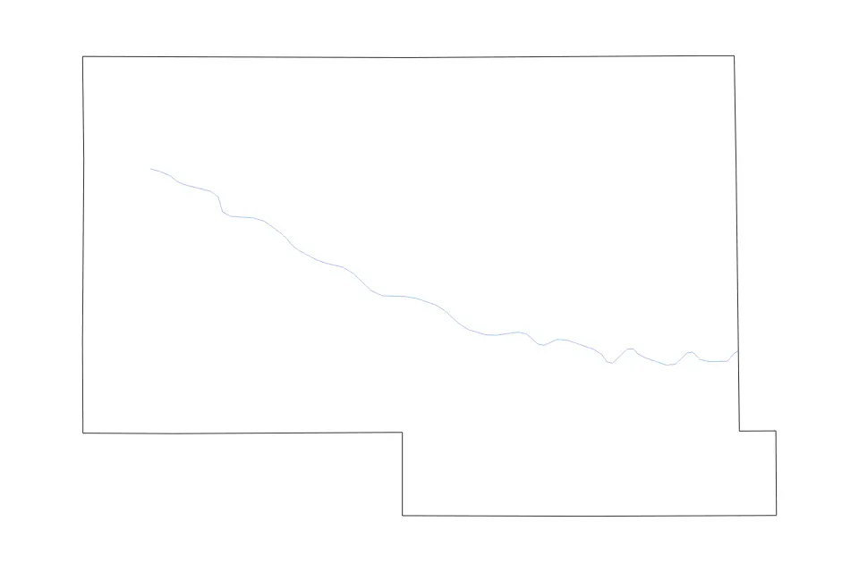 Mapa de Hettinger, North Dakota de tipo contorno y ríos para América del Norte, con contorno y ríos con límites limpios.