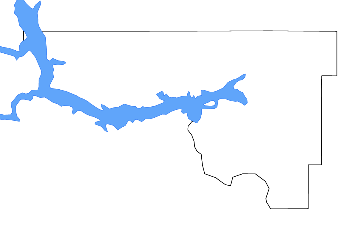Carte de contour de McLean, North Dakota avec lacs et rivières.