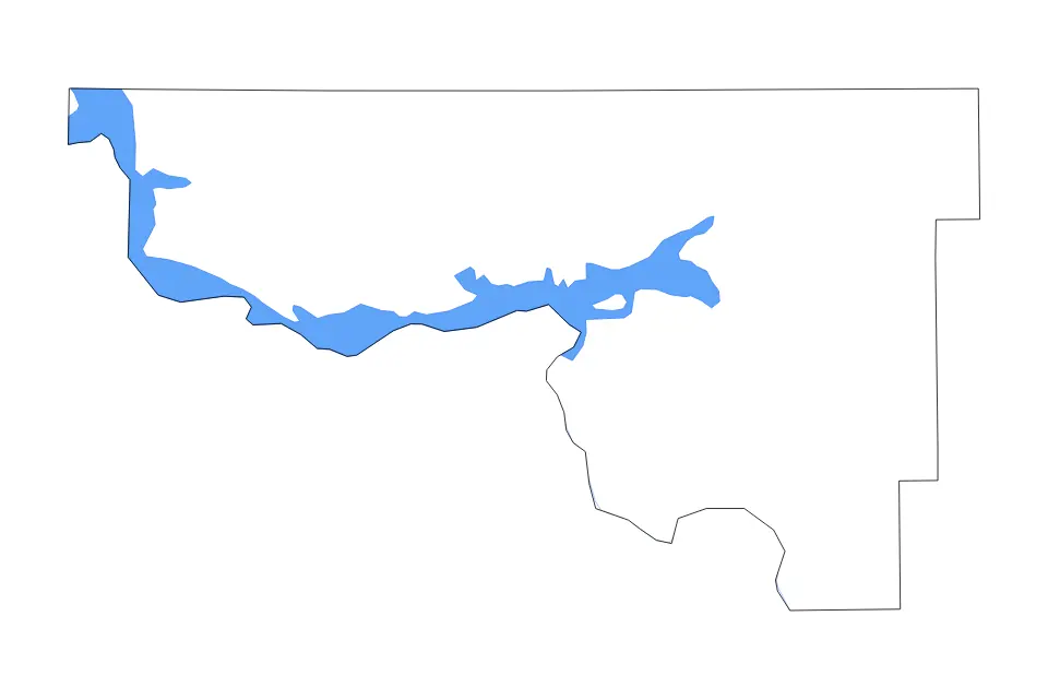 Mapa de McLean, North Dakota de tipo contorno, lagos y ríos para América del Norte, con contorno, lagos y ríos con elementos de agua como Lake Sakakawea, Audubon Lake.