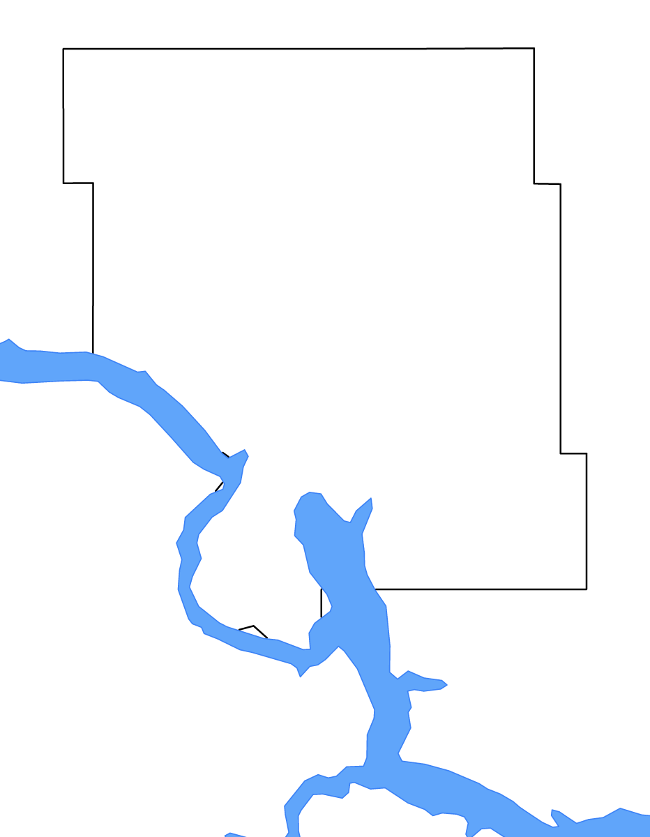 Mapa de contorno de Mountrail, North Dakota con lagos.