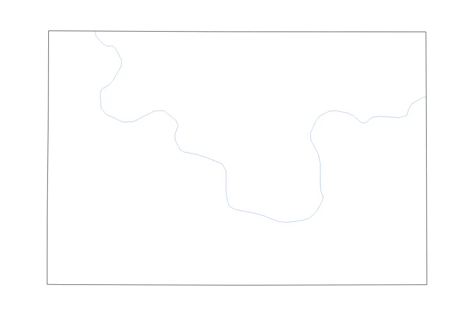 Outline map of Ransom County, North Dakota with subdivision borders and rivers.