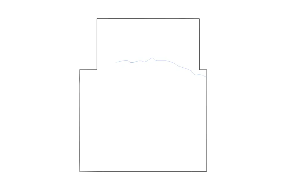 Outline map of Sheridan County, North Dakota with subdivision borders and rivers.