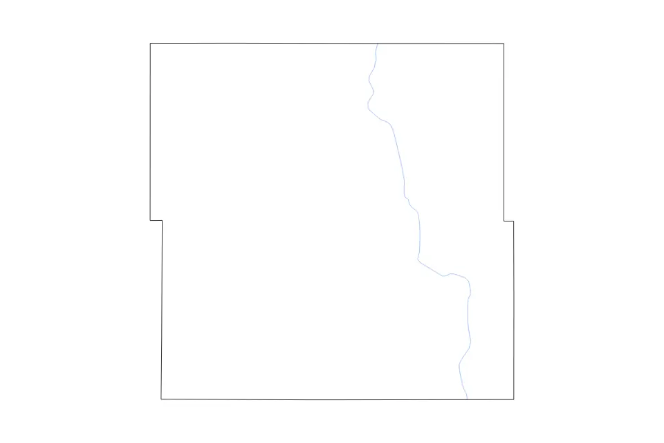 Mapa de Stutsman, North Dakota de tipo contorno y ríos para América del Norte, con contorno y ríos con límites limpios.