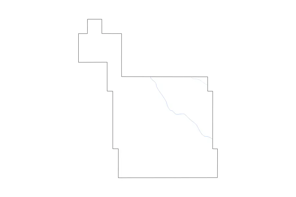 Mapa de Ward, North Dakota de tipo contorno y ríos para América del Norte, con contorno y ríos con límites limpios.