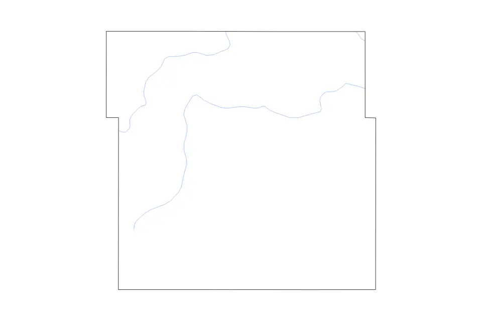 Carte de Wells, North Dakota de type contour et rivières pour Amérique du Nord, montrant contour et rivières avec des limites nettes.