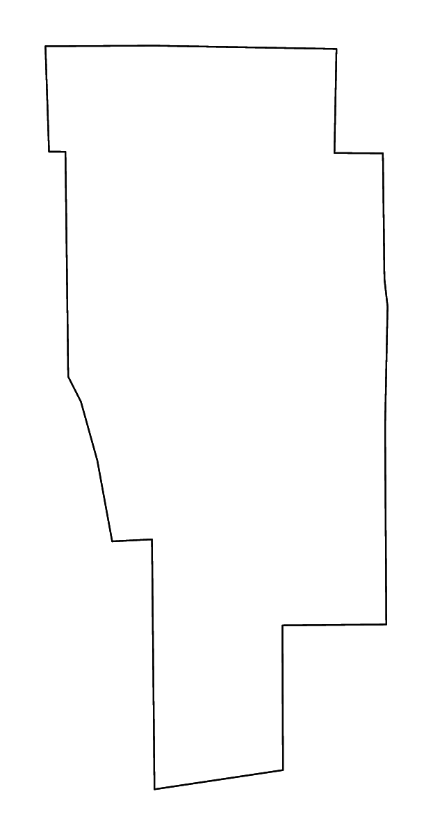 Mapa de contorno de Ashland, Ohio con ríos.