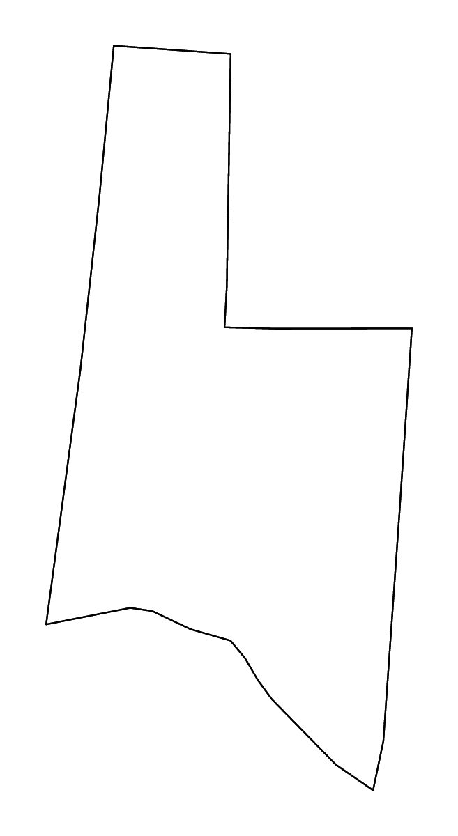 Mapa de contorno de Brown, Ohio con ríos.